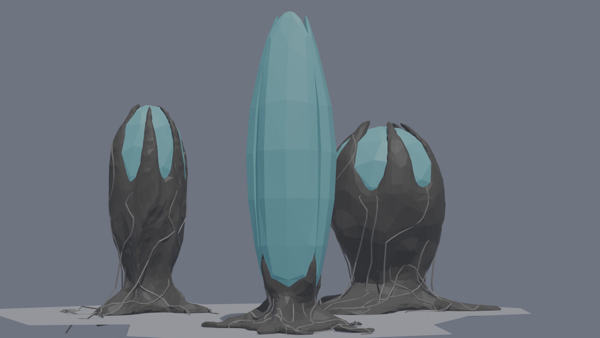 Low-poly stylized sci-fi plants Low-poly 3D model_5