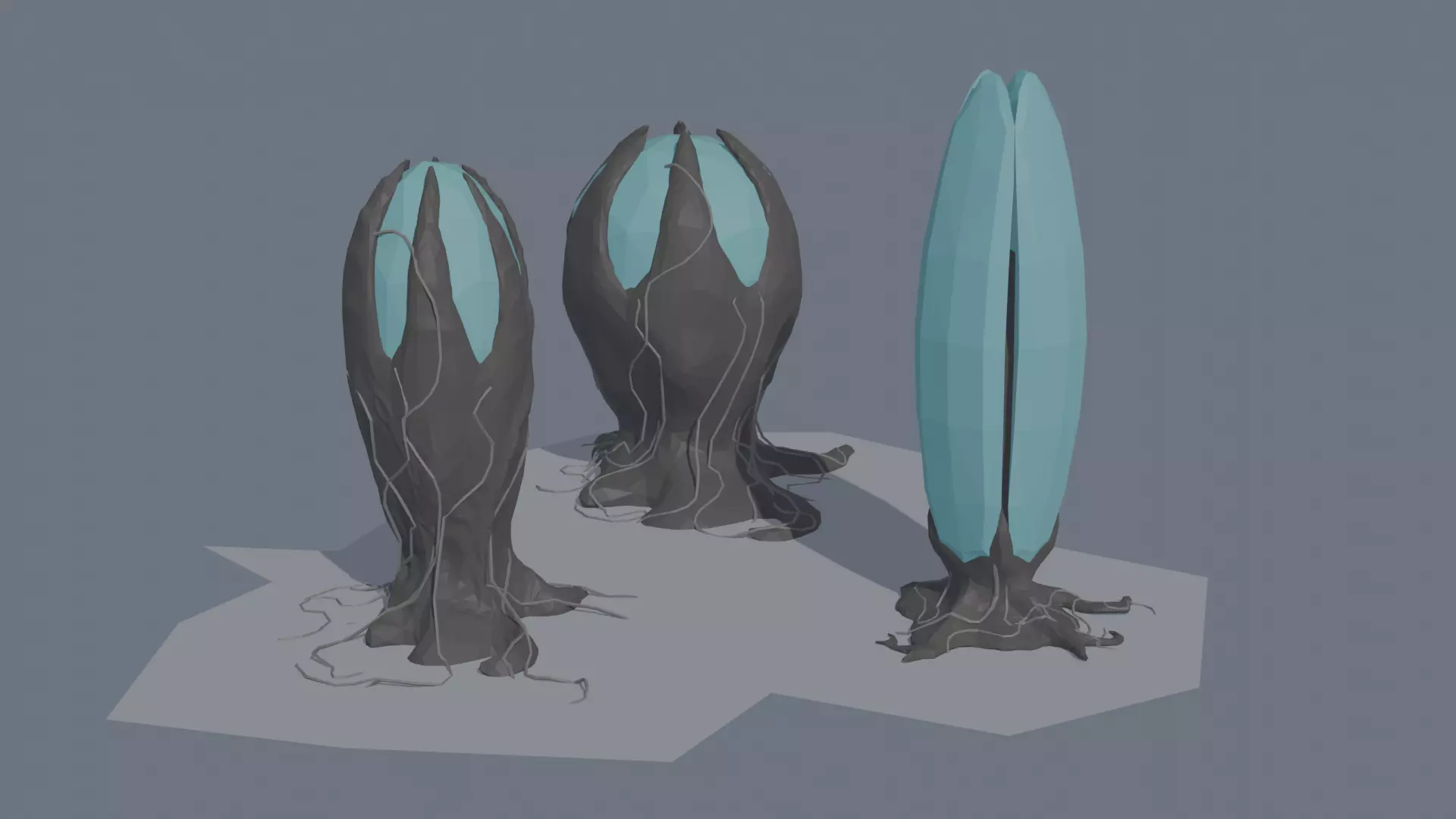 Low-poly stylized sci-fi plants Low-poly 3D model_0