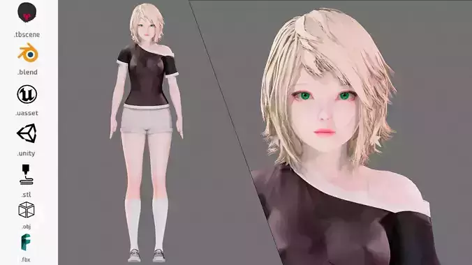 Casual Clothing 0009 - UE5 - Unity - Blender - Animated