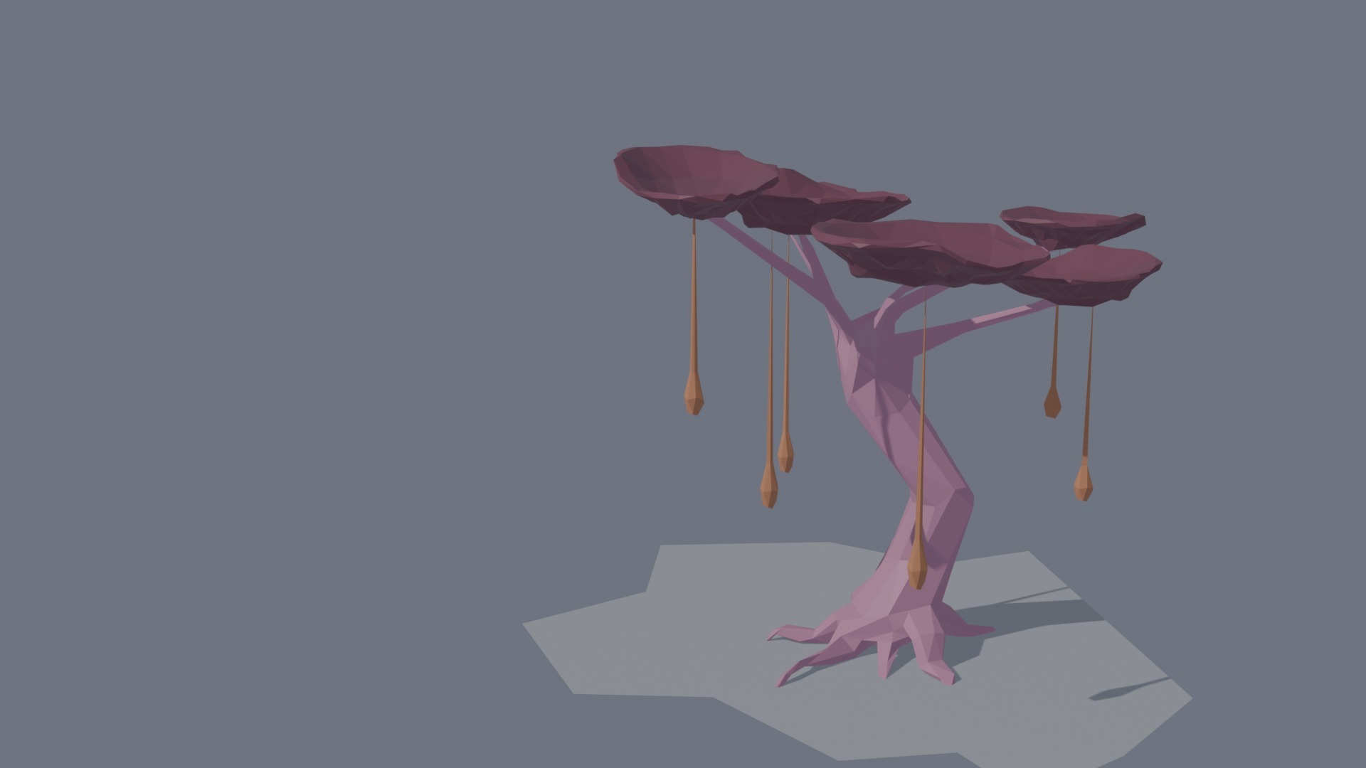 Low-poly stylized sci-fi plant Low-poly 3D model_6