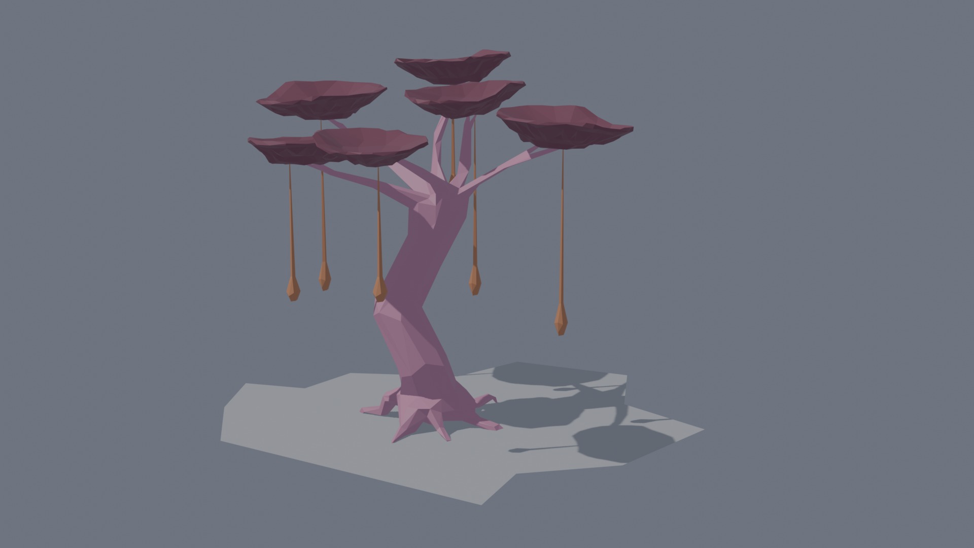 Low-poly stylized sci-fi plant Low-poly 3D model_1
