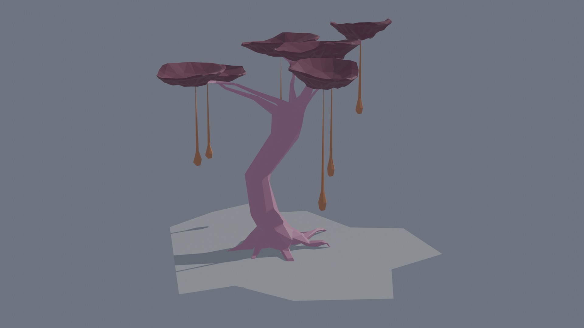 Low-poly stylized sci-fi plant Low-poly 3D model_5