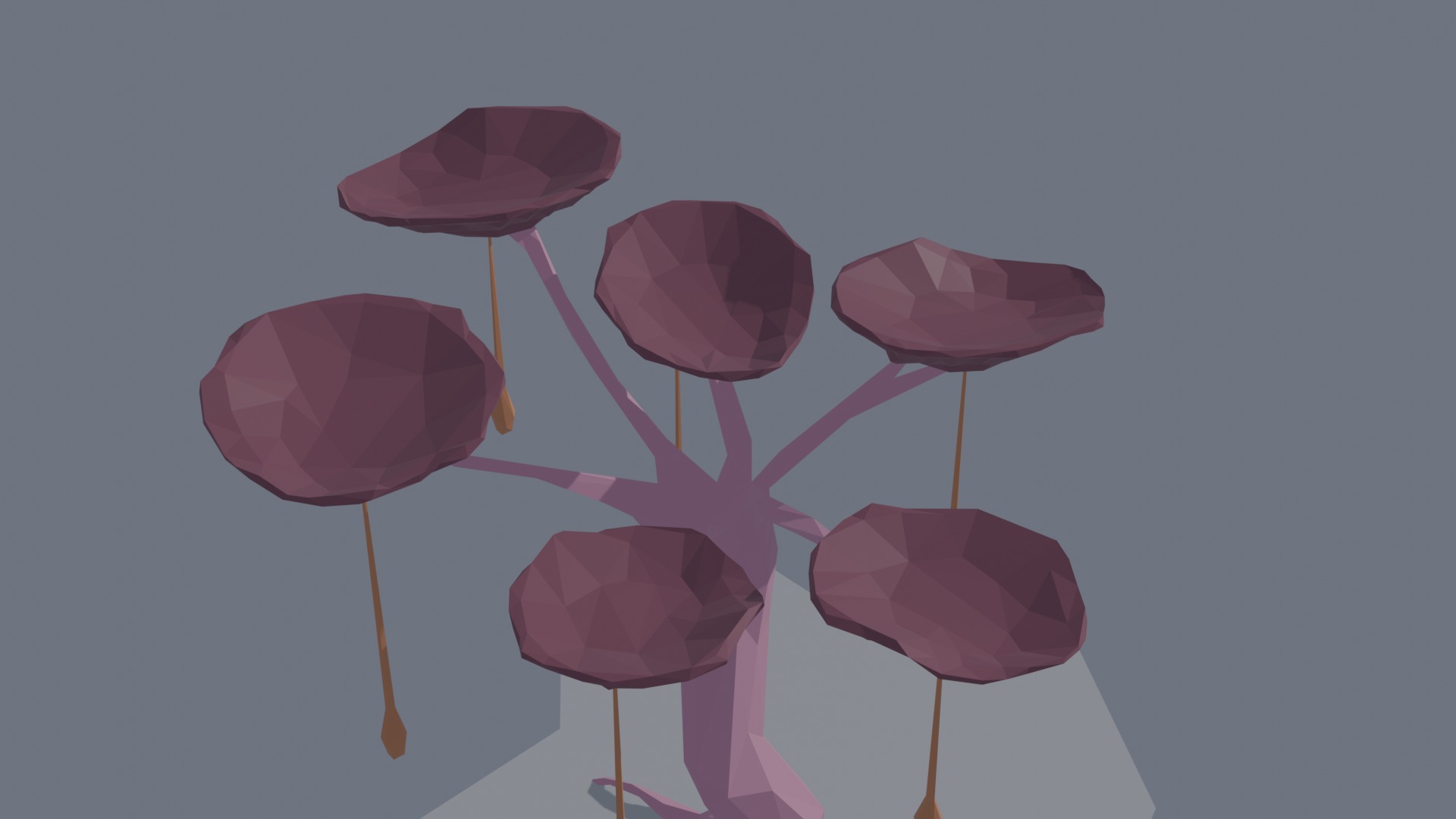 Low-poly stylized sci-fi plant Low-poly 3D model_8