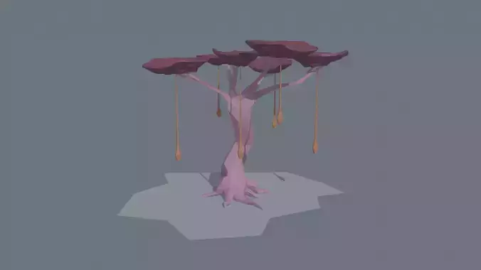 Low-poly stylized sci-fi plant 
