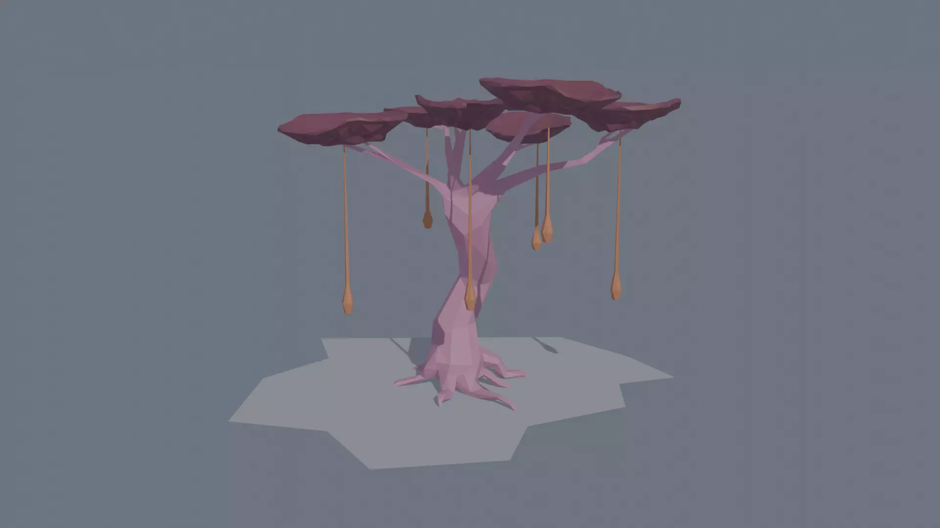 Low-poly stylized sci-fi plant Low-poly 3D model_0