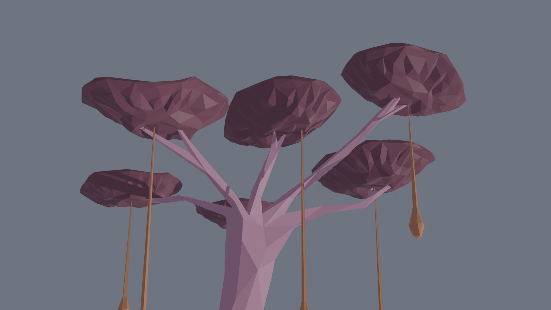 Low-poly stylized sci-fi plant Low-poly 3D model_7