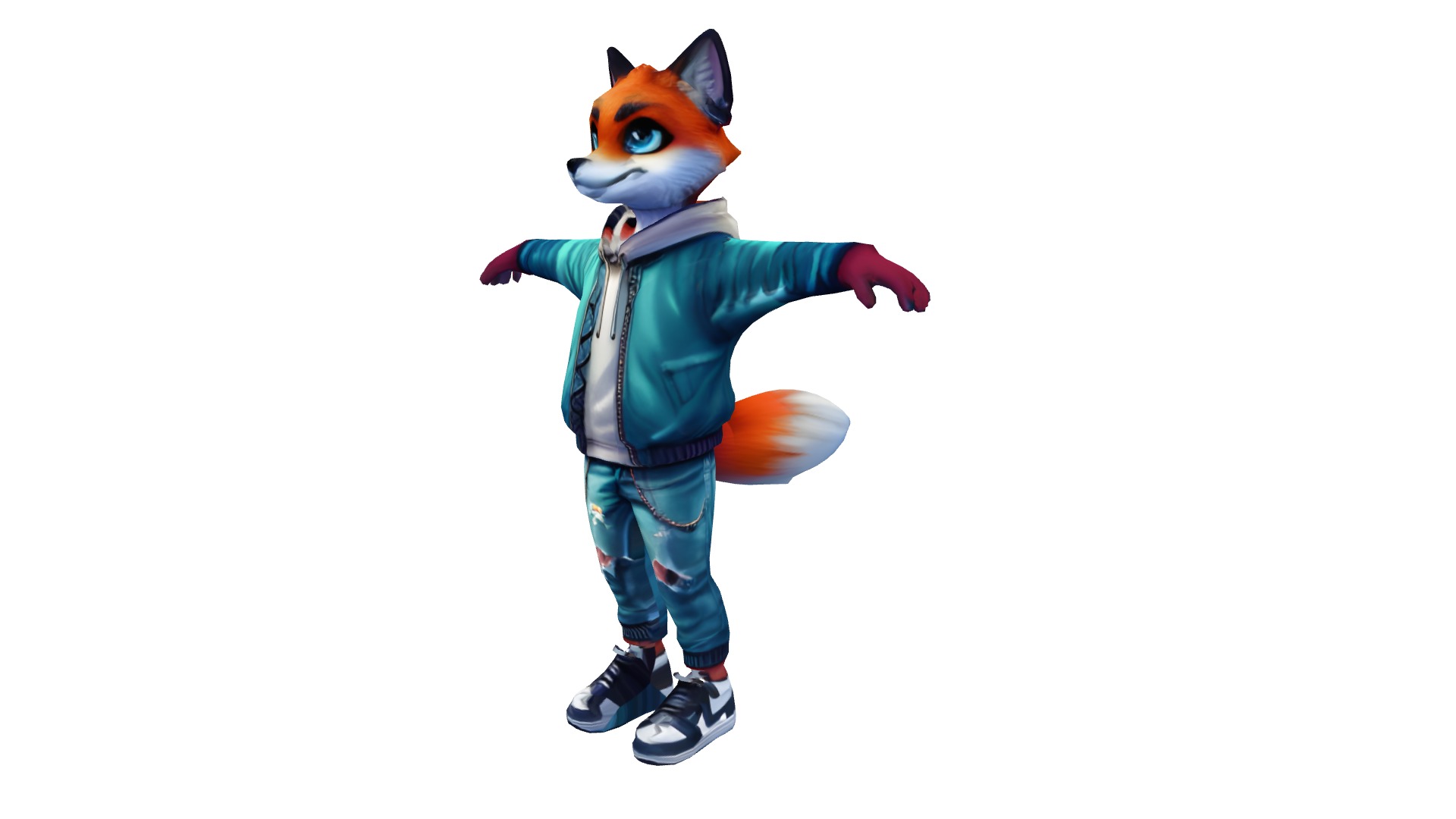 Zeke Foxwell The Adventurous Young Fox Low-poly 3D model_1
