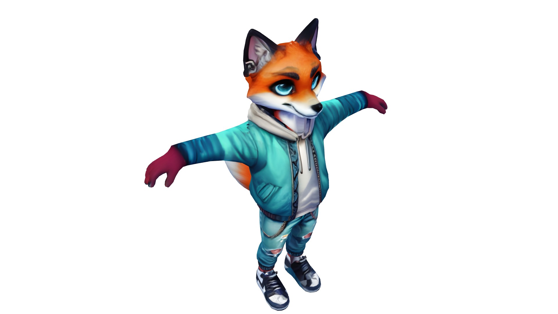 Zeke Foxwell The Adventurous Young Fox Low-poly 3D model_4
