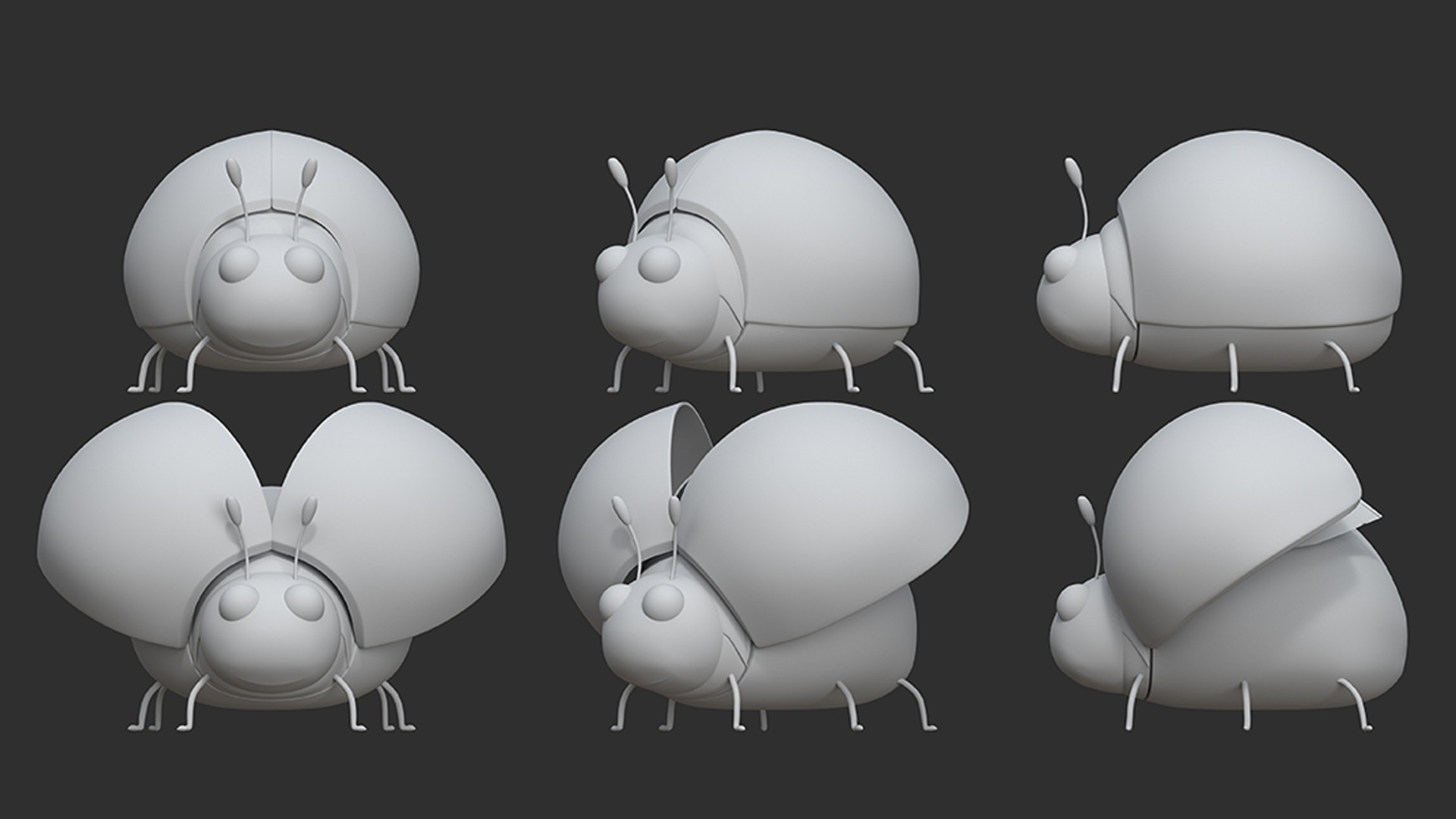 coccinella septempunctata rigged 3D model_6