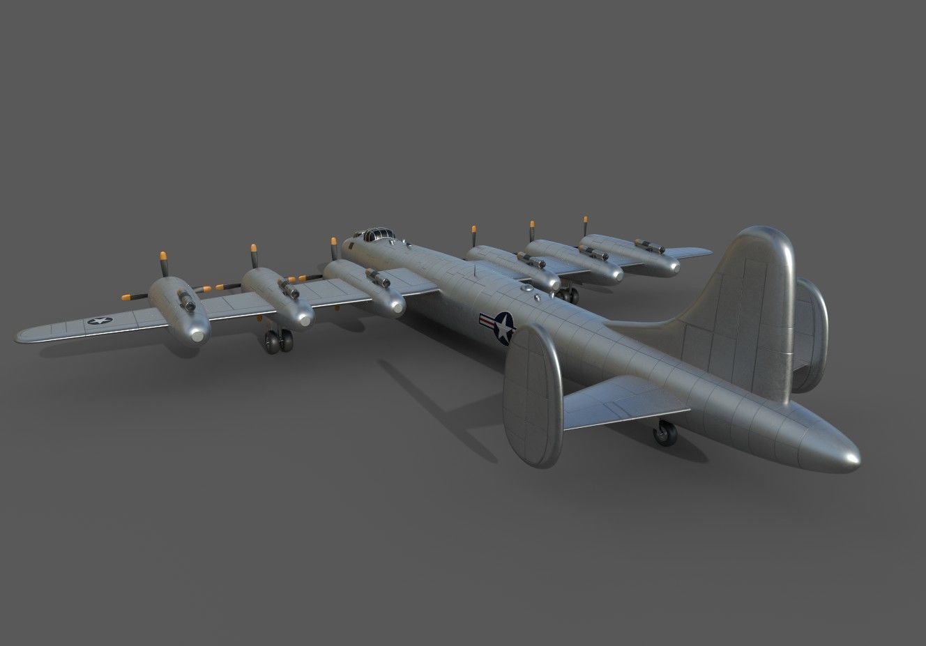 strategic bomber realistic 3d model Low-poly 3D model_5