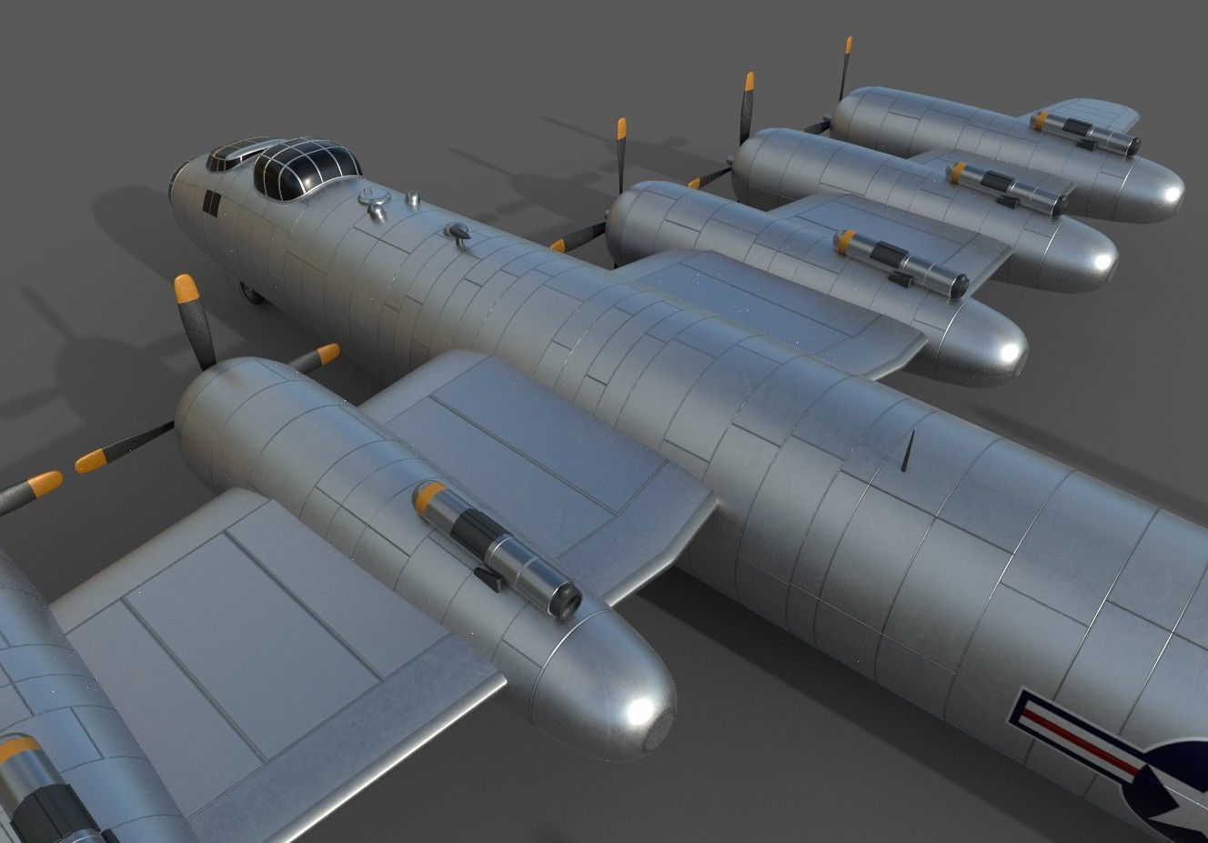 strategic bomber realistic 3d model Low-poly 3D model_3