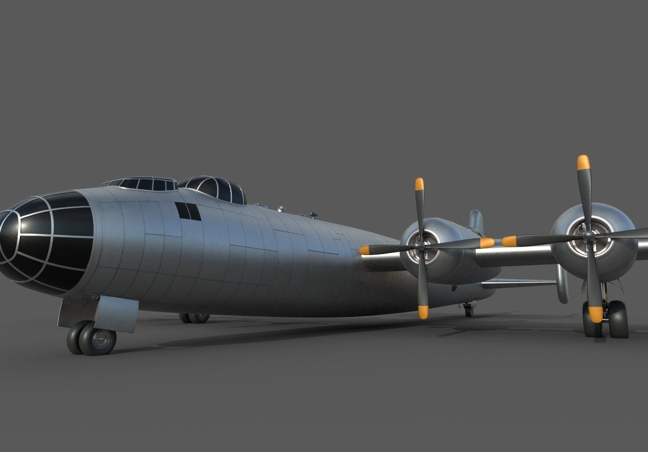 strategic bomber realistic 3d model Low-poly 3D model_2