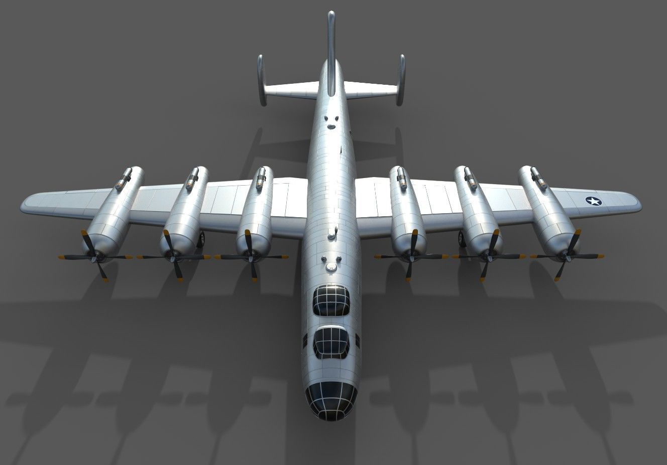 strategic bomber realistic 3d model Low-poly 3D model_4