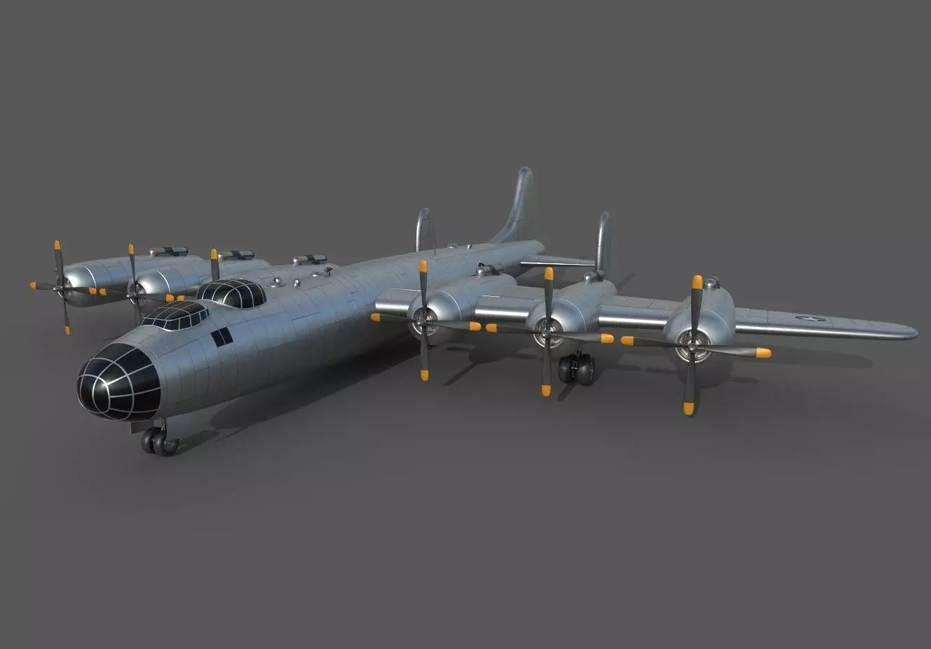 strategic bomber realistic 3d model Low-poly 3D model_0