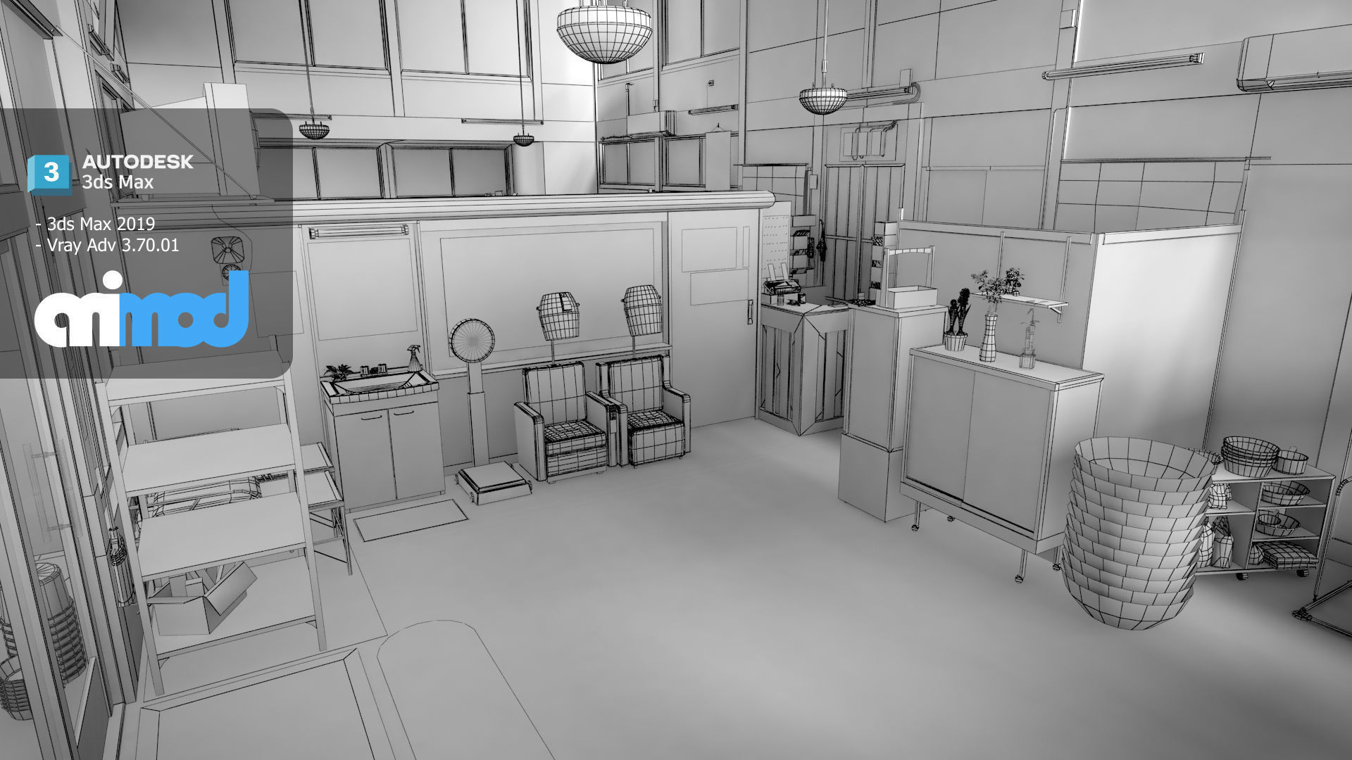 Japanese Bathhouse 3D model_7