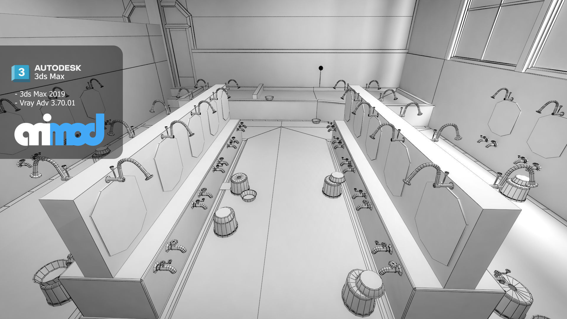 Japanese Bathhouse 3D model_5