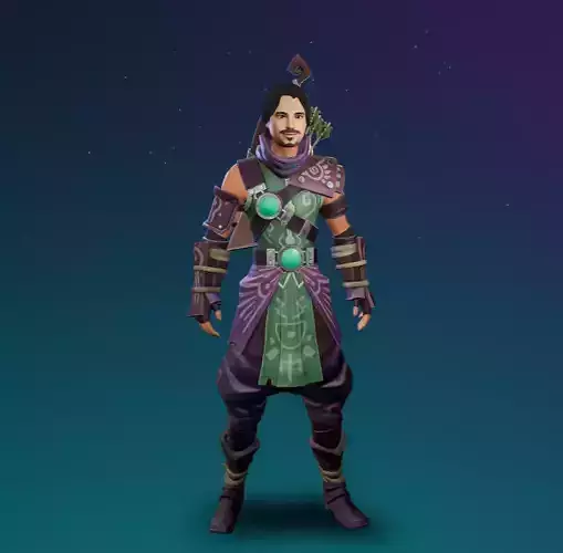 Stylized Assasin Cartoon male character Low-poly 3D model