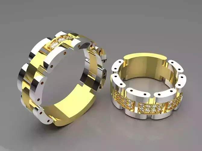 Luxury couple Rolex design diamond ring model cr0018