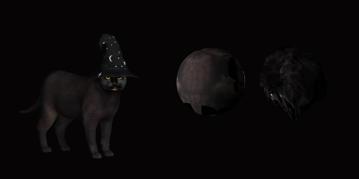 Halloween Black Cat Low-poly 3D model_28