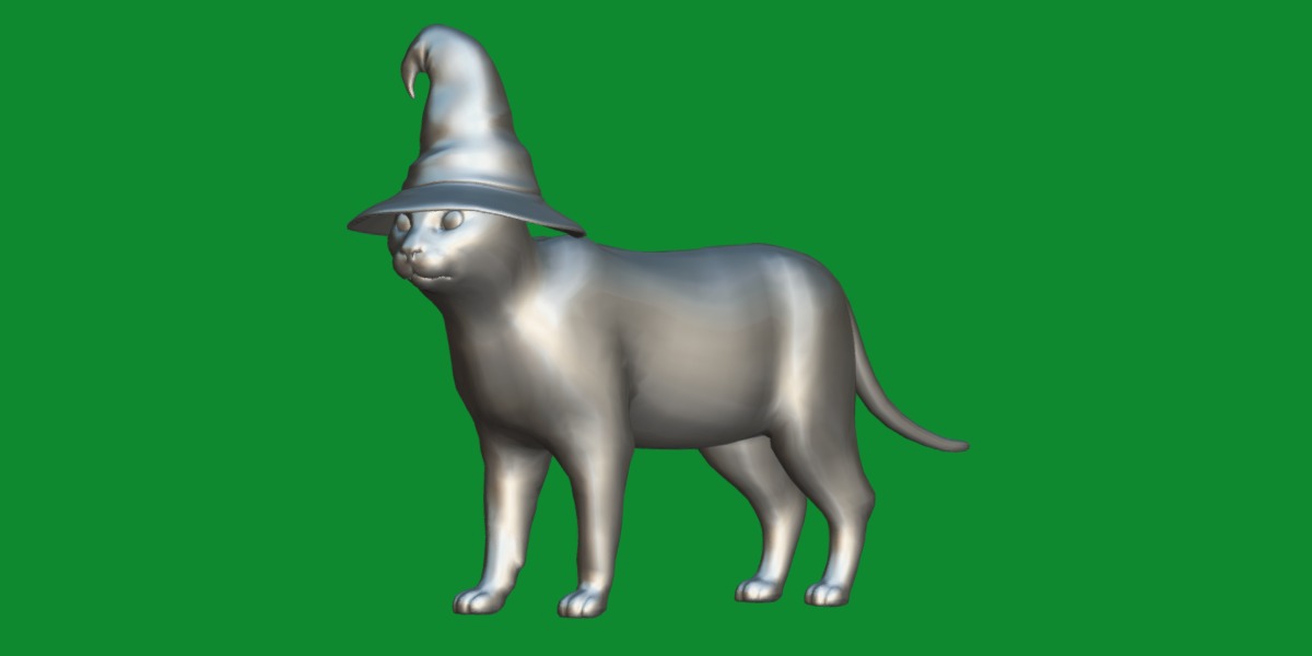 Halloween Black Cat Low-poly 3D model_4