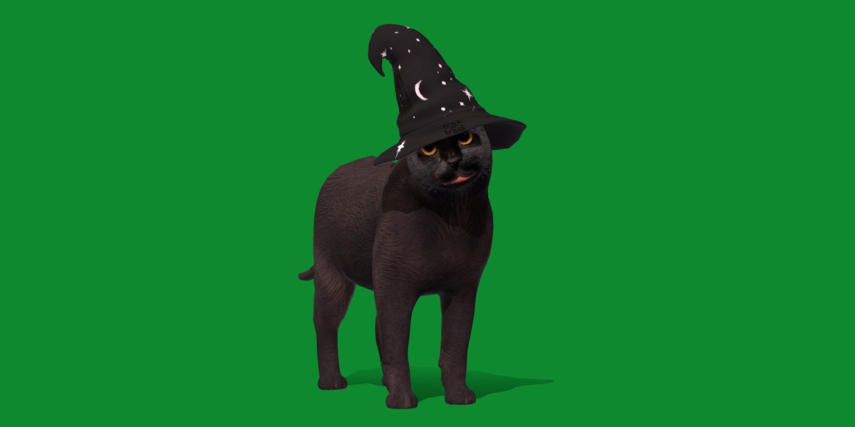 Halloween Black Cat Low-poly 3D model_3