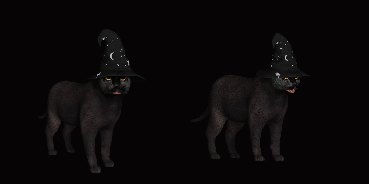 Halloween Black Cat Low-poly 3D model_33