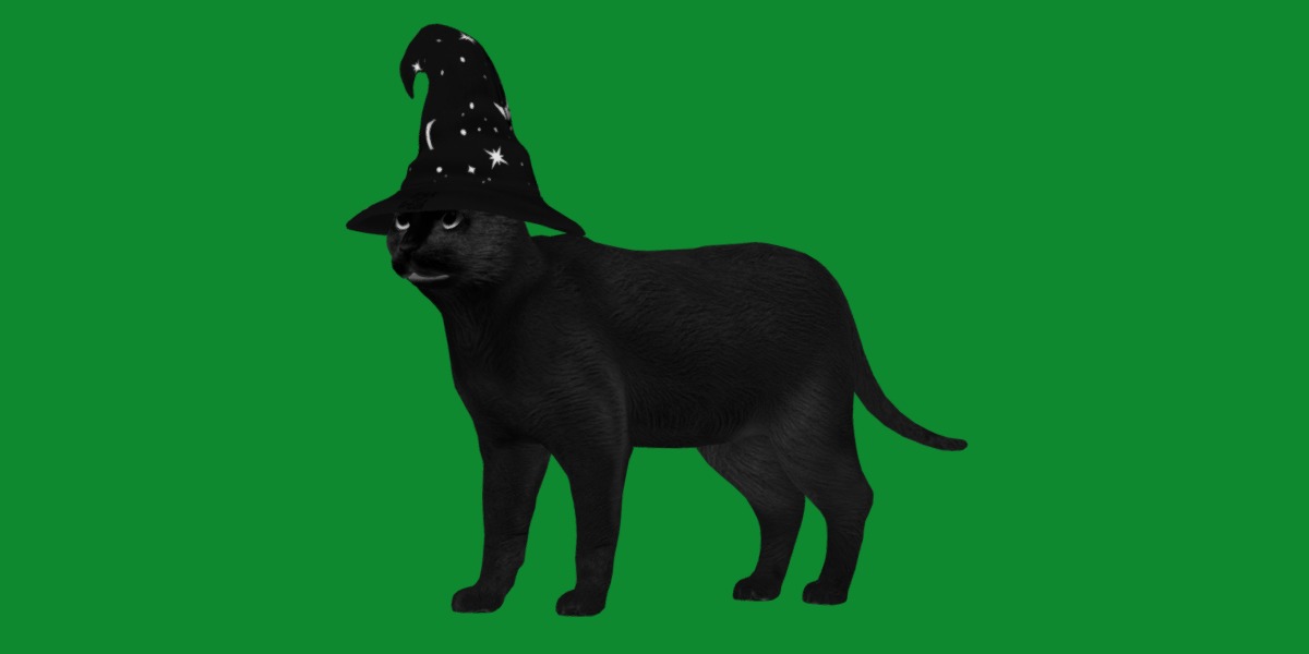 Halloween Black Cat Low-poly 3D model_5