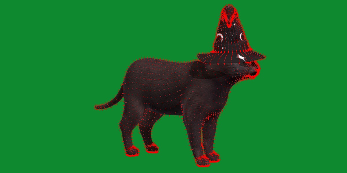 Halloween Black Cat Low-poly 3D model_10