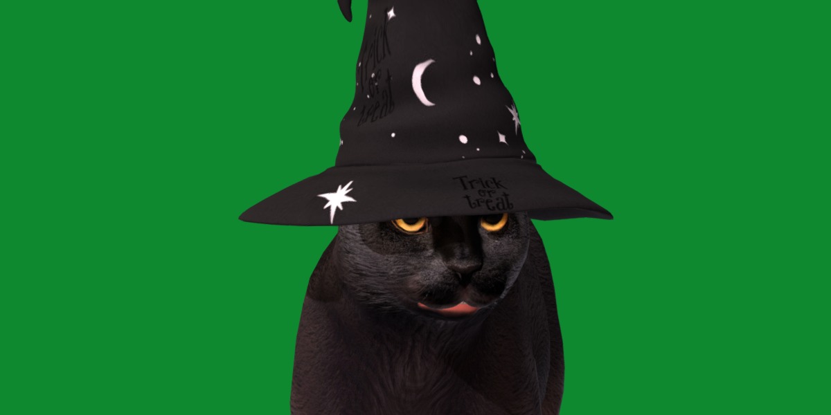 Halloween Black Cat Low-poly 3D model_9