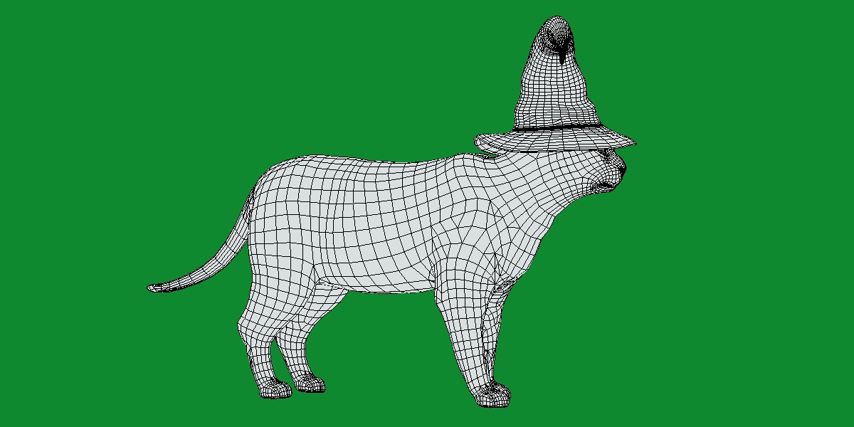 Halloween Black Cat Low-poly 3D model_7