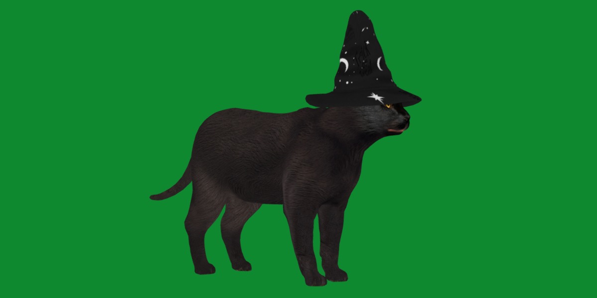 Halloween Black Cat Low-poly 3D model_18