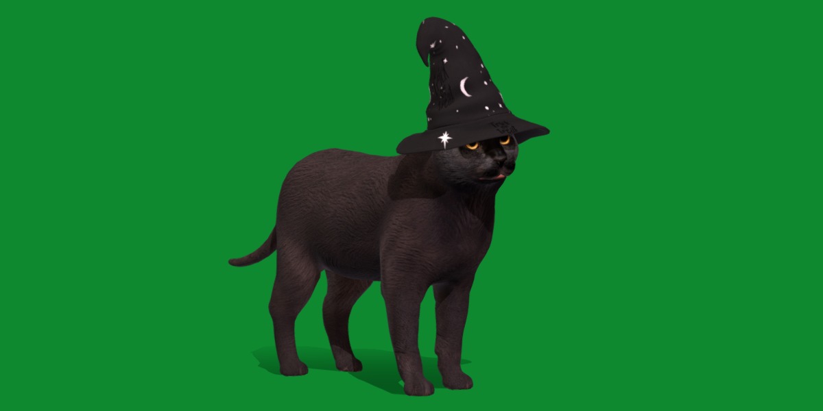 Halloween Black Cat Low-poly 3D model_24