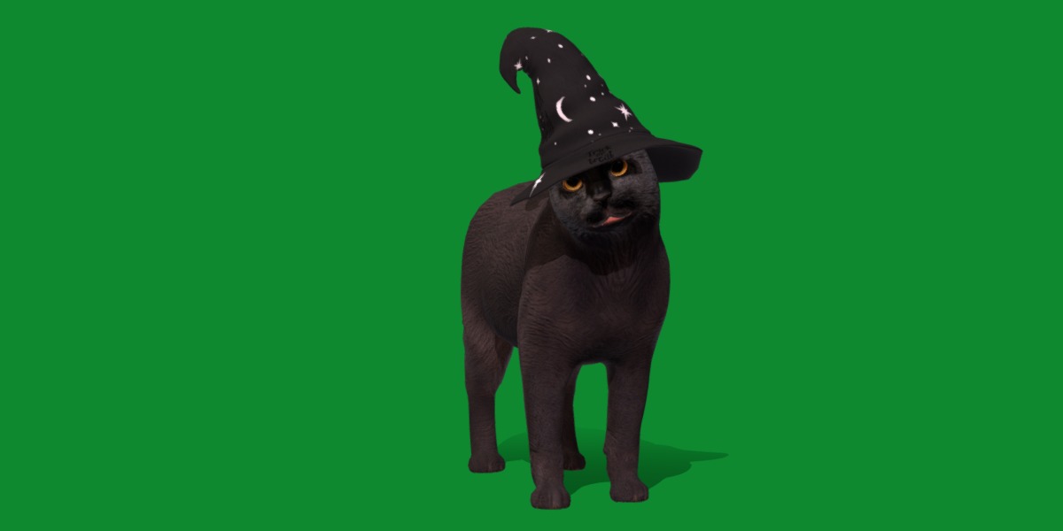 Halloween Black Cat Low-poly 3D model_14