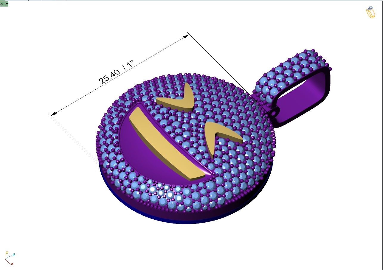 Custom Grinning Squinting Face Emoji Pendant - Emoji Pendnat 3D print model_4