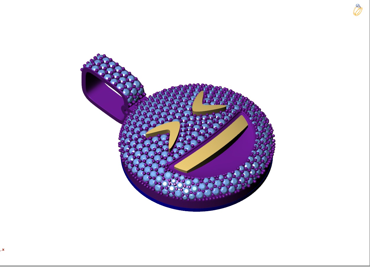 Custom Grinning Squinting Face Emoji Pendant - Emoji Pendnat 3D print model_9