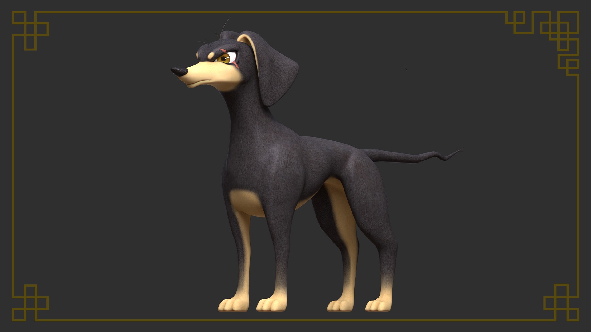 Rigged Cartoon Dog 3D model_4