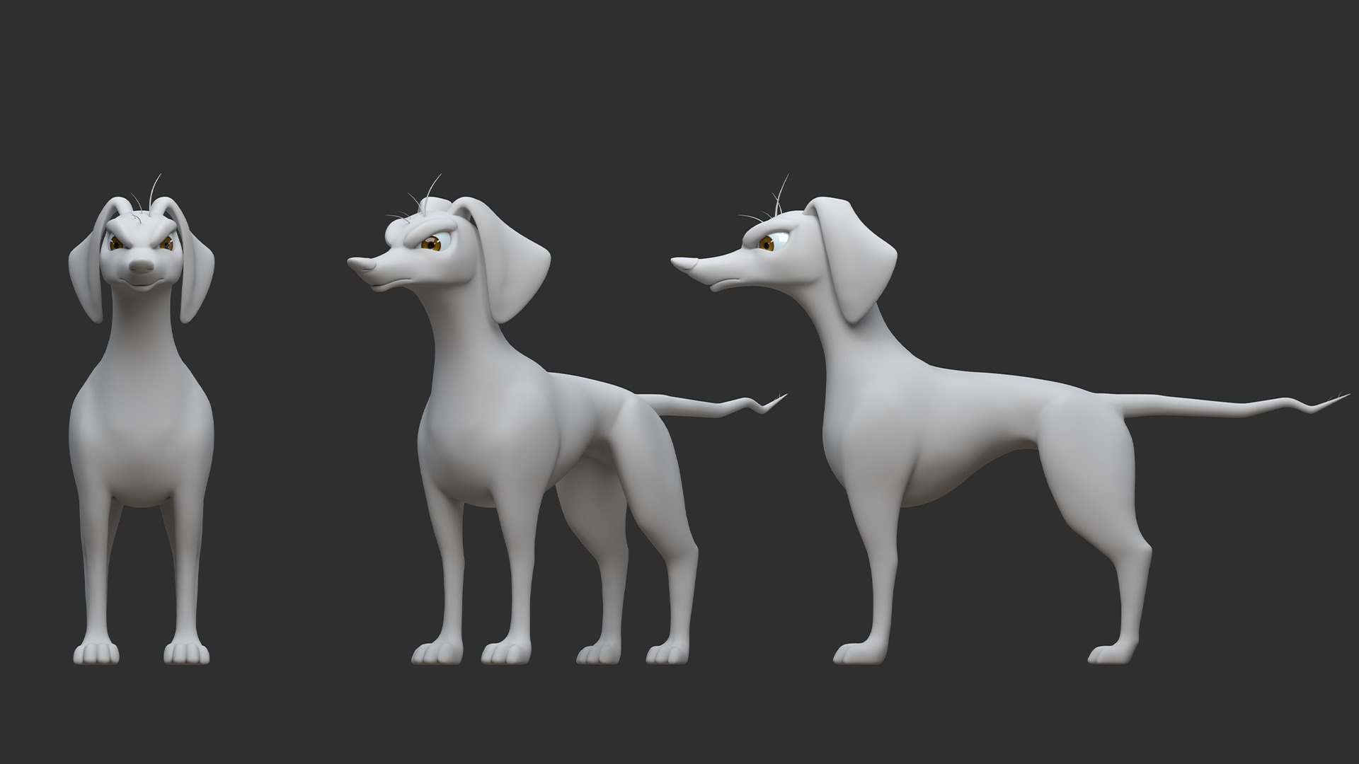 Rigged Cartoon Dog 3D model_7