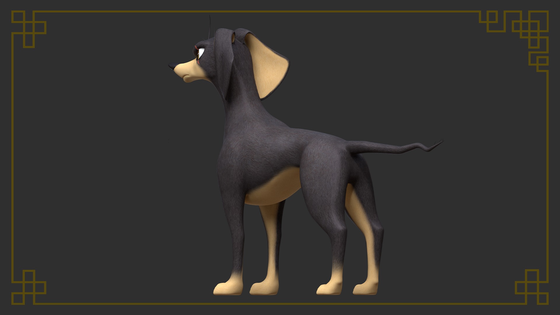 Rigged Cartoon Dog 3D model_2