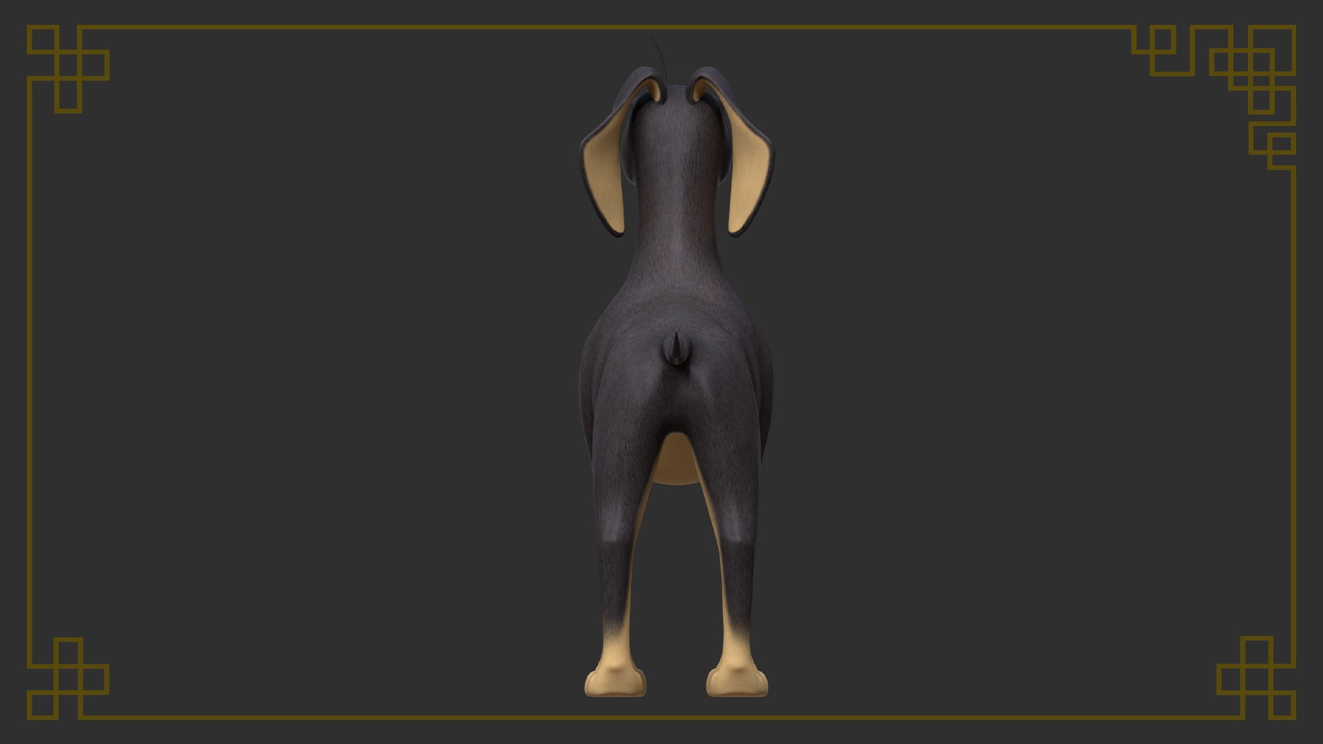 Rigged Cartoon Dog 3D model_5