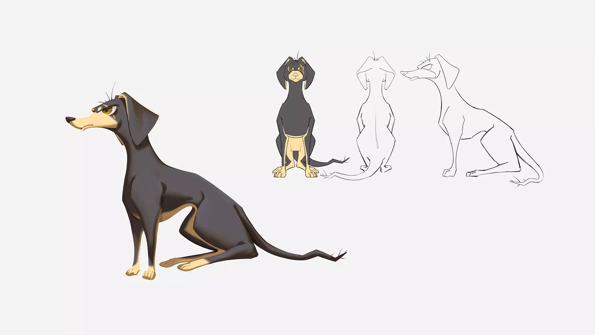 Rigged Cartoon Dog 3D model_0