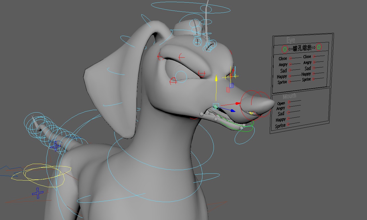 Rigged Cartoon Dog 3D model_11