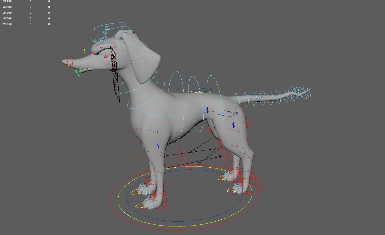 Rigged Cartoon Dog 3D model_8