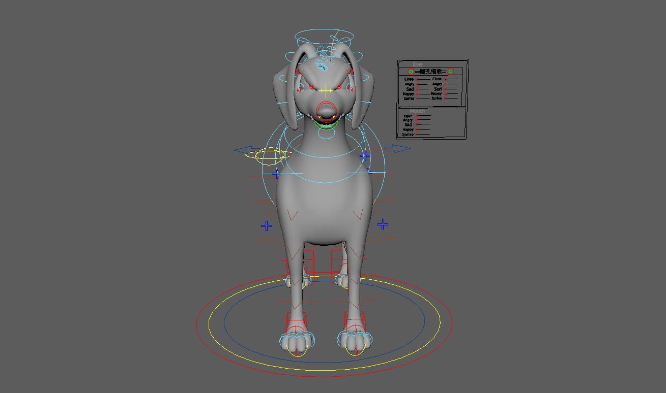 Rigged Cartoon Dog 3D model_13
