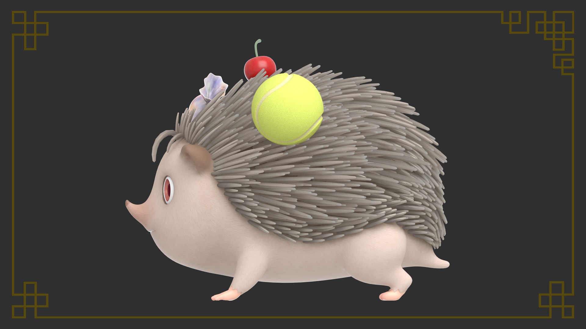Cartoon Hedgehog 3D model_4