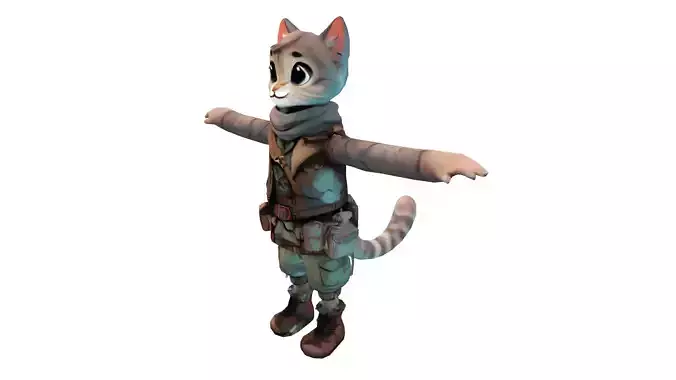Tiberius Whiskers The Seasoned Explorer  Survivalist Low-poly 3D model