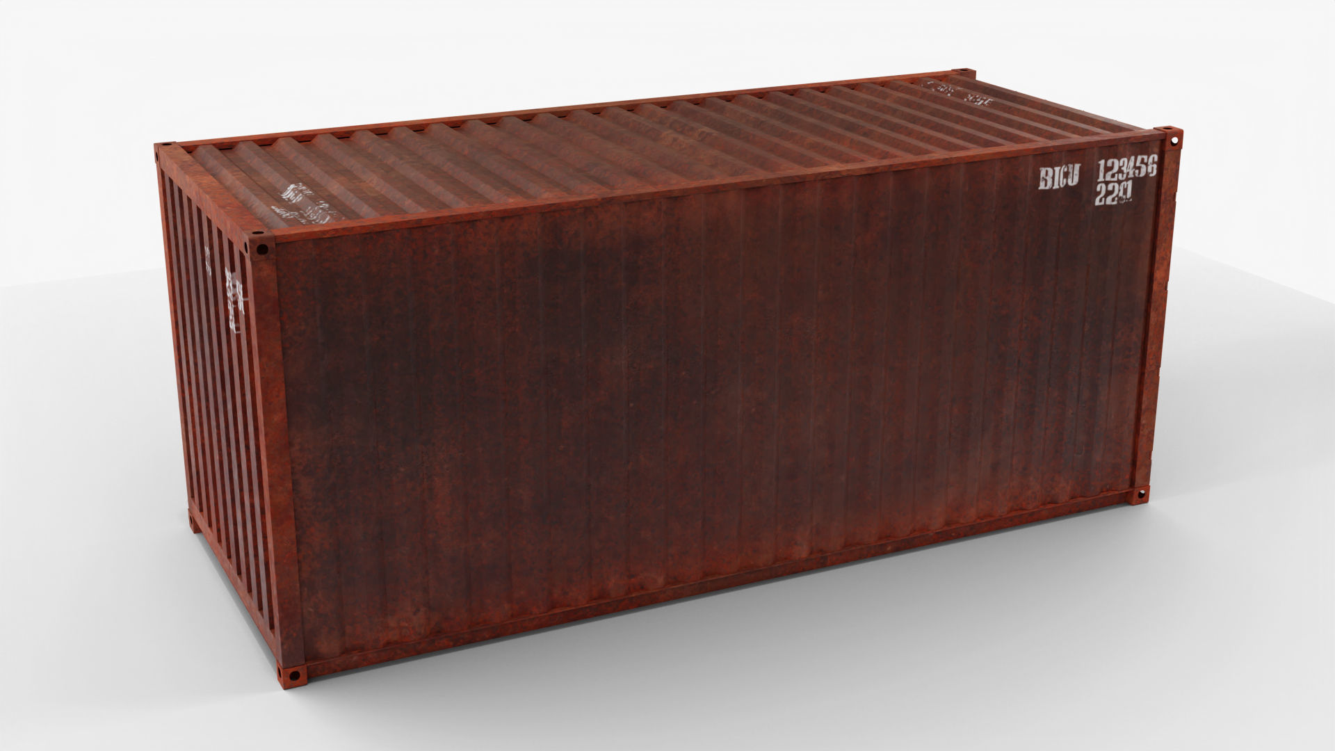 20Ft Cargo Container - Black - Rusted 3D model_4