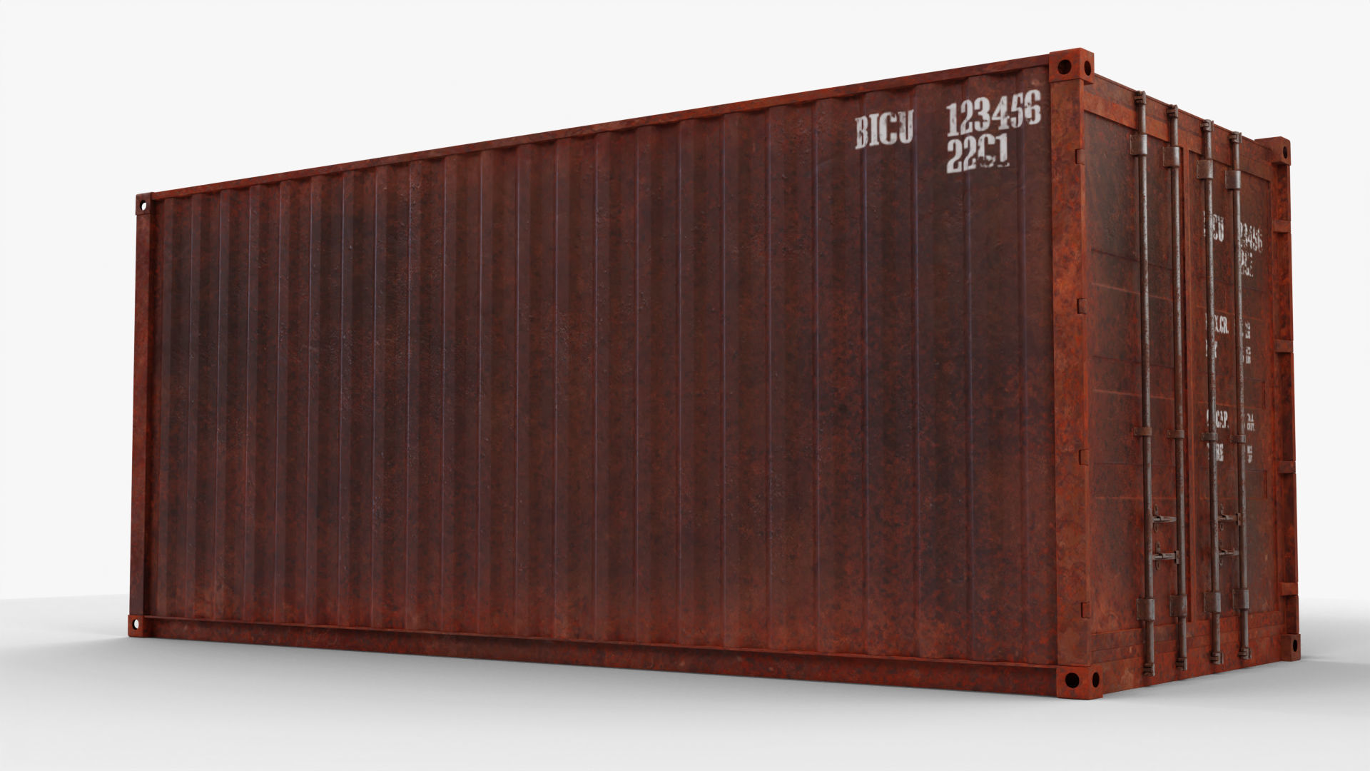 20Ft Cargo Container - Black - Rusted 3D model_6