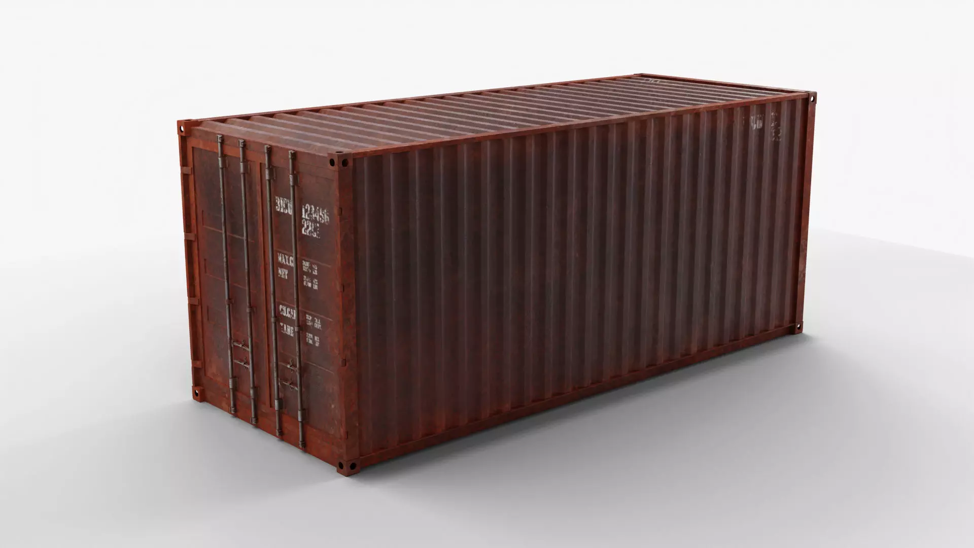 20Ft Cargo Container - Black - Rusted 3D model_0