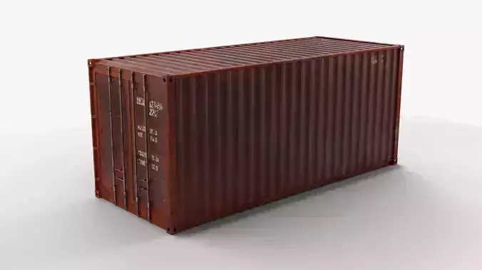 20Ft Cargo Container - Black - Rusted