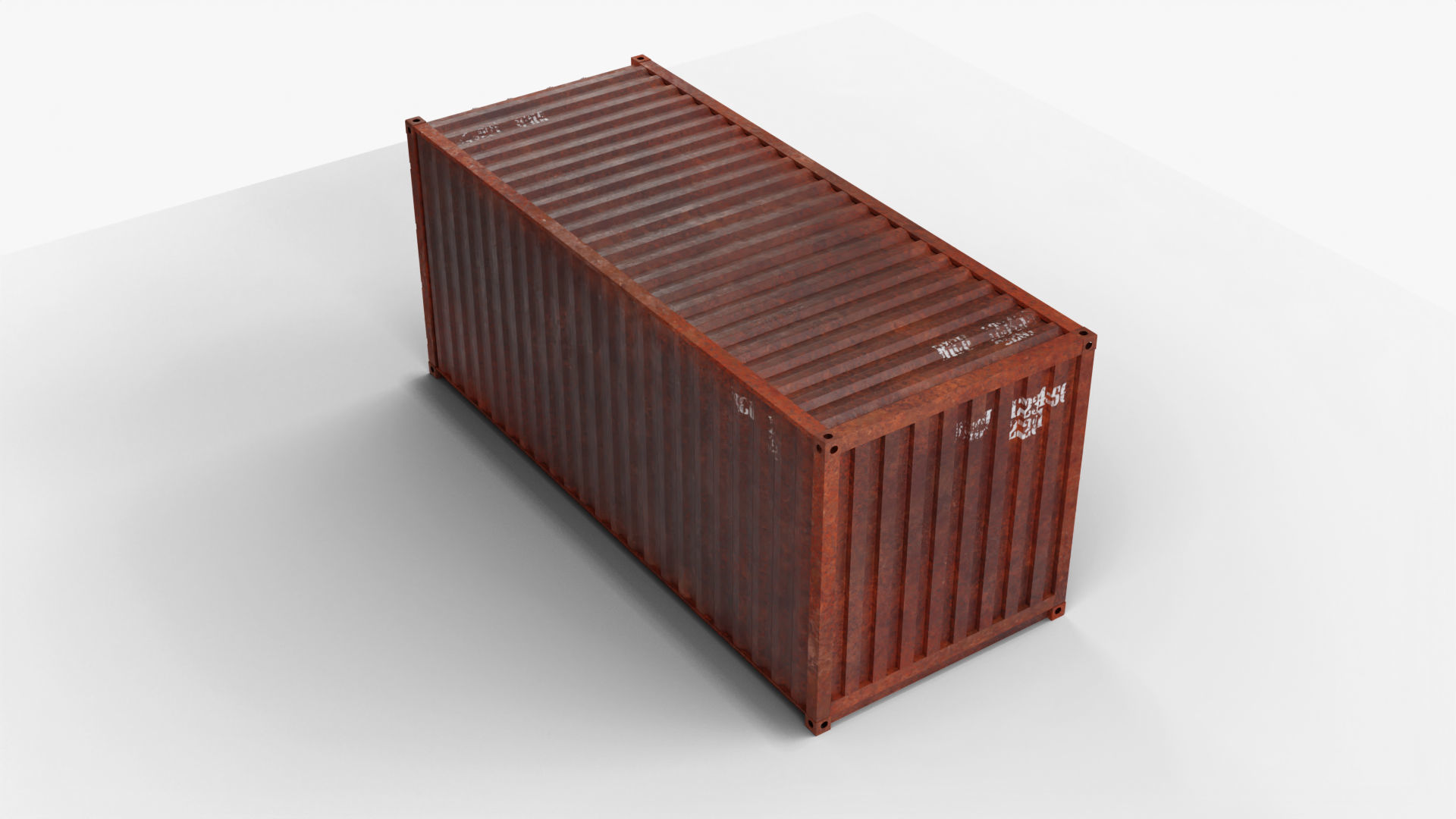 20Ft Cargo Container - Black - Rusted 3D model_5